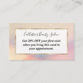 Carte De Réduction Parties scintillant Or Chic Iridescente Holographi (Devant)