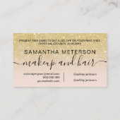 Carte De Réduction Parties scintillant or chic moderne blush ombre pr (Dos)