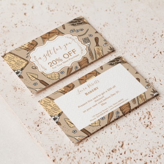 Carte De Réduction Pastel Bakery Branding