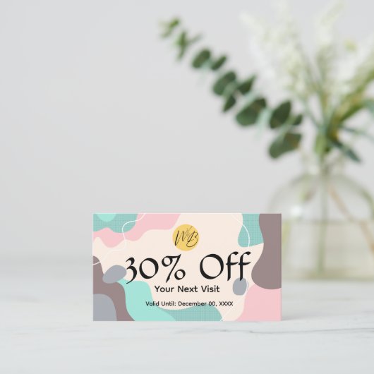 Carte De Réduction Pastel Wave Modern Restaurant Qr Code Menu et (Debout devant)