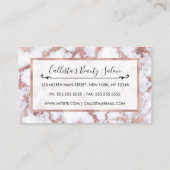 Carte De Réduction Patterns de Chic Rose Gold White Marble Stone (Dos)