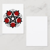 Carte De Réduction Pentagramme aux roses rouges (Devant / Derrière)