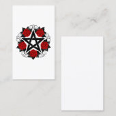 Carte De Réduction Pentagramme aux roses rouges (Devant / Derrière)