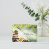 Carte De Réduction Pierres Zen, Fleurs, Spa, Massage (Debout devant)