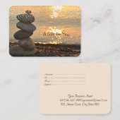 Carte De Réduction Pierres Zen, Océan, Coucher de soleil, Confetti, S (Devant / Derrière)