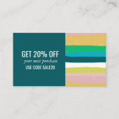 Carte De Réduction Pink Green Gold minima Grilles Icônes faites main (Devant)