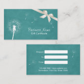 Carte De Réduction Pissenlit vert turquoise élégant du (Devant / Derrière)