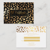 Carte De Réduction PixDezines Faux Gold Leopard/Gift Certificate (Devant / Derrière)