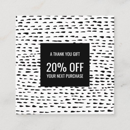 Carte De Réduction Poings minimes, fabriqués à la main, points noirs  (Devant)