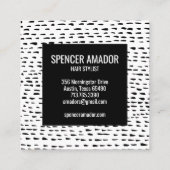 Carte De Réduction Pointes de couleur noir et blanc QR CODE (Dos)