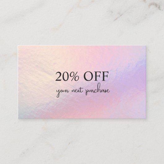 Carte de réduction pour entreprise rose (Devant)