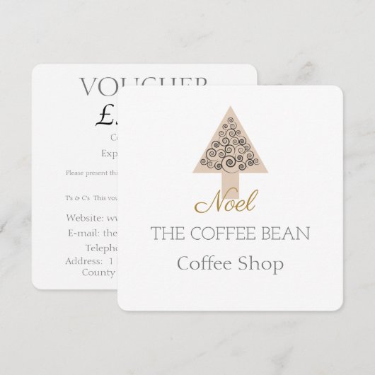 Carte de réduction pour les cafés de Noël (Devant / Derrière)
