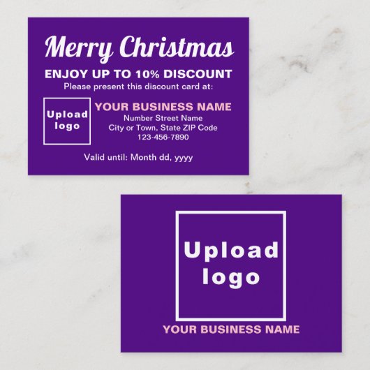 Carte de réduction pour Noël d'affaires (Devant / Derrière)