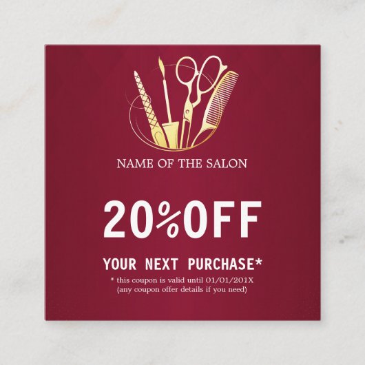 Carte de réduction pour Salon de Beauté & Vin de B (Devant)