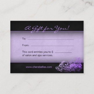 Carte De Réduction Pourpre floral de spa de chèque-cadeau de 232