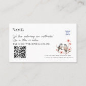 Carte De Réduction Premier client Oiseaux artisanaux Aquarelle (Dos)