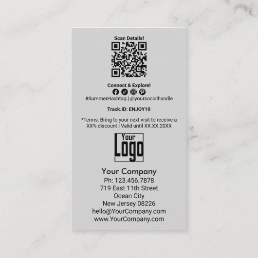 Carte De Réduction Prochaine visite, sur une note plus lumineuse. Mer (Dos)