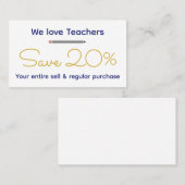 Carte De Réduction Professeur personnalisé - Cadeau Customisé (Devant / Derrière)