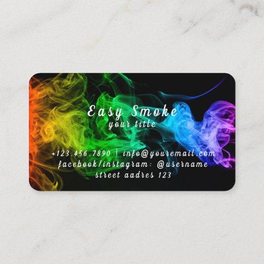 Carte de réduction professionnelle Vape Shop (Dos)