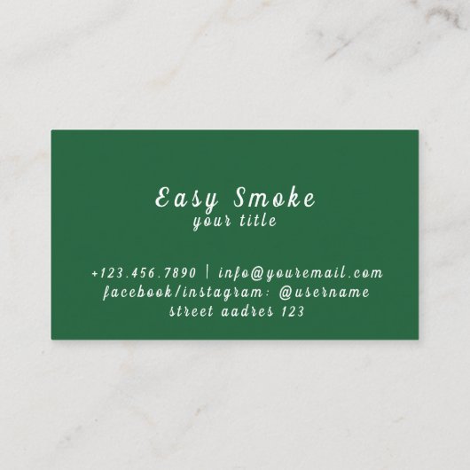 Carte de réduction professionnelle Vape Shop (Dos)