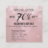 Carte De Réduction Promotion des Coeurs rouges de la Saint-Valentin (Dos)