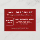 Carte de réduction Red Business (Devant)