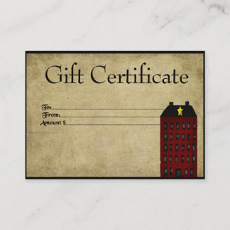 Carte De Réduction Red Saltbox House - Prim Gift Certificate Card