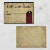 Carte De Réduction Red Saltbox House - Prim Gift Certificate Card (Devant / Derrière)