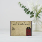 Carte De Réduction Red Saltbox House - Prim Gift Certificate Card (Debout devant)