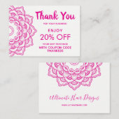 Carte De Réduction Remise de Merci (Devant / Derrière)