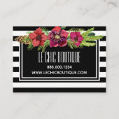 Carte De Réduction Remise de vacances de fleurs et de rayures (Dos)