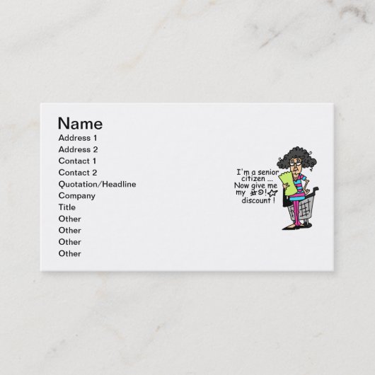 Carte De Réduction Remise de vieillard (Devant)