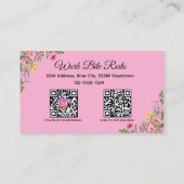 Carte De Réduction Restaurant moderne fleur sauvage Qr Code Menu et (Dos)