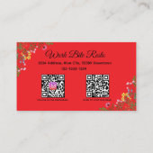 Carte De Réduction Restaurant moderne fleur sauvage Qr Code Menu et (Dos)