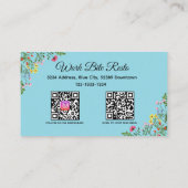 Carte De Réduction Restaurant moderne fleur sauvage Qr Code Menu et (Dos)