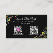 Carte De Réduction Restaurant moderne fleur sauvage Qr Code Menu et (Dos)