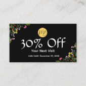 Carte De Réduction Restaurant moderne fleur sauvage Qr Code Menu et (Devant)