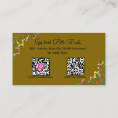 Carte De Réduction Restaurant moderne fleur sauvage Qr Code Menu et (Dos)