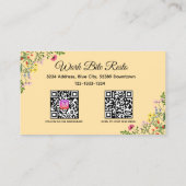 Carte De Réduction Restaurant moderne fleur sauvage Qr Code Menu et (Dos)