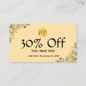 Carte De Réduction Restaurant moderne fleur sauvage Qr Code Menu et (Devant)