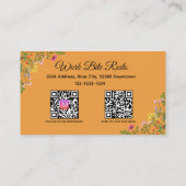 Carte De Réduction Restaurant moderne fleur sauvage Qr Code Menu et (Dos)