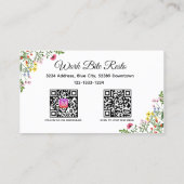 Carte De Réduction Restaurant moderne fleur sauvage Qr Code Menu et (Dos)