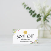 Carte De Réduction Restaurant moderne fleur sauvage Qr Code Menu et (Debout devant)