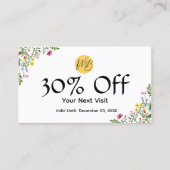 Carte De Réduction Restaurant moderne fleur sauvage Qr Code Menu et (Devant)