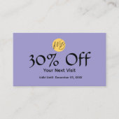 Carte De Réduction Restaurant moderne violet Qr Code Menu et (Devant)