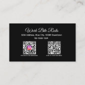 Carte De Réduction Restaurant noir et blanc Qr Code Menu et (Dos)