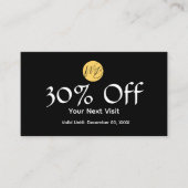 Carte De Réduction Restaurant noir et blanc Qr Code Menu et (Devant)