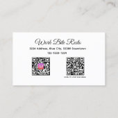 Carte De Réduction Restaurant noir et blanc Qr Code Menu et (Dos)