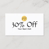 Carte De Réduction Restaurant noir et blanc Qr Code Menu et (Devant)