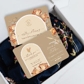 Carte de réduction Retro Arch Flower Business Merc